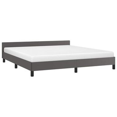 vidaXL - Bedframe Met Hoofdbord - Grijs - Kunstleer - 160 x 200 cm product