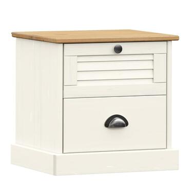 vidaXL - Nachtkastje VIGO - Wit - Grenenhout - 42 x 35 x 42 cm product
