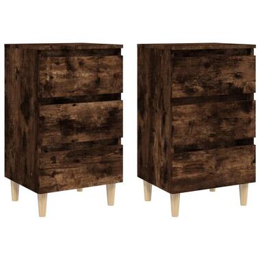 vidaXL - Nachtkastjes - Bruin - Hout - 40 x 35 x 69 cm - 2 stuks product