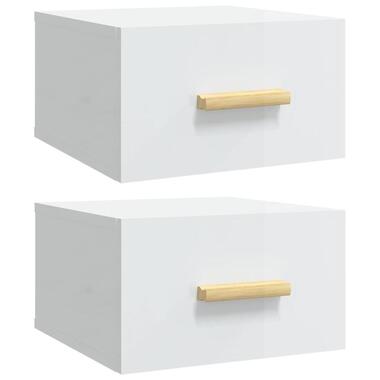 vidaXL - Nachtkastjes - Wit - Bewerkt hout - 35 x 35 x 20 cm - 2 stuks product