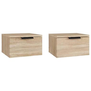 vidaXL - Nachtkastjes - Sonoma eikenkleur - Hout - 34 x 30 x 20 cm - 2 stuks product