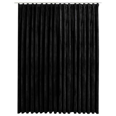 vidaXL - Gordijn verduisterend met haken - Zwart - Fluweel - 290 x 245 cm product