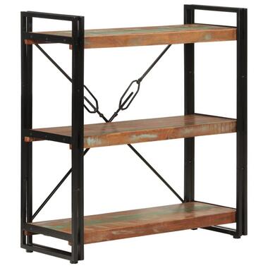 vidaXL - Boekenkast 3-laags - Multikleur - Gerecycled hout - 77 x 30 x 80 cm product
