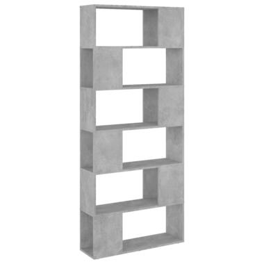 vidaXL - Boekenkast Kamerscherm - Betongrijs - Bewerkt hout - 80 x 24 x 186 cm product