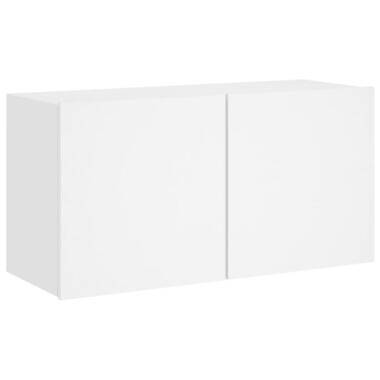 vidaXL - Tv-meubel wandgemonteerd - Wit - Bewerkt hout - 80 x 30 x 41 cm product