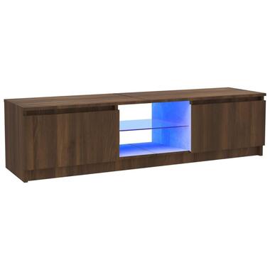 vidaXL - Tv-meubel met LED-verlichting - Bruin - Hout - 120 x 30 x 35.5 cm product
