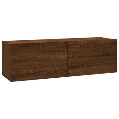 vidaXL - Tv-wandmeubel - Bruin eikenkleur - Bewerkt hout - 100 x 30 x 30 cm product