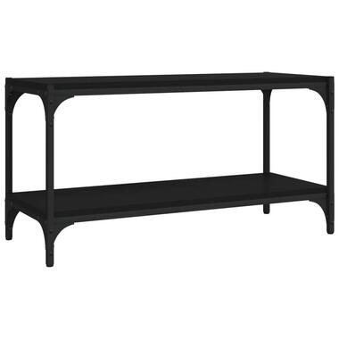 vidaXL - Tv Meubel - Zwart - Bewerkt hout en staal - 80 x 33 x 41 cm product
