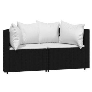vidaXL - Hoekbank - Zwart - Poly rattan product