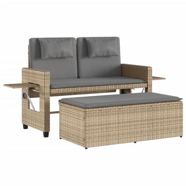 vidaXL - Tuinbank - Beige - Poly rattan product