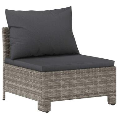 vidaXL - Tuinbank - Grijs - Poly rattan - Met kussens product