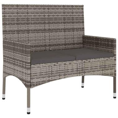 vidaXL - Tuinbank - Grijs - Poly rattan product