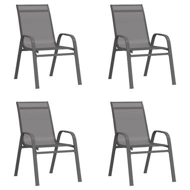 vidaXL - Diningstoel (tuin) - Grijs - Stof - 4 stuks product