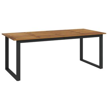 vidaXL - Tuintafel met U-vormige poten - Bruin - Acaciahout - 200 x 90 x 75 cm product