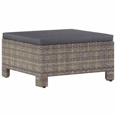 vidaXL - Voetensteun - Grijs - Poly rattan - Met kussens product
