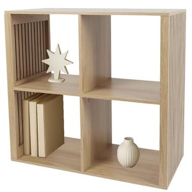 MISOU Wandkast 4 Vakken Klaus - Bruin product