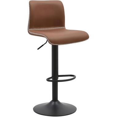 CLP Barkruk Henchy mat zwart Frame - Kunstleer - bruin product