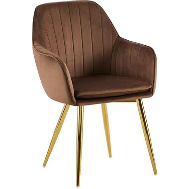 CLP Eetkamerstoel Cheryl goud Frame - Metaal - bruin product