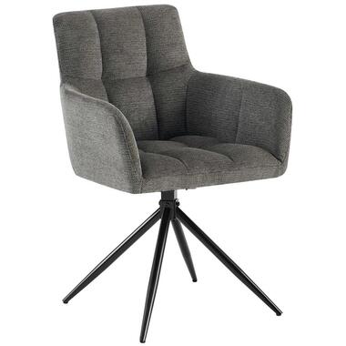 CLP Eetkamerstoel Jonah zwart Frame - Stof - donkergrijs product