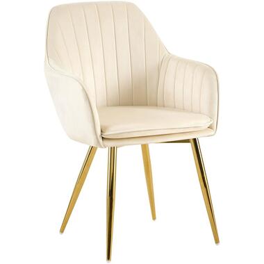 CLP Eetkamerstoel Cheryl goud Frame - Metaal - creme product