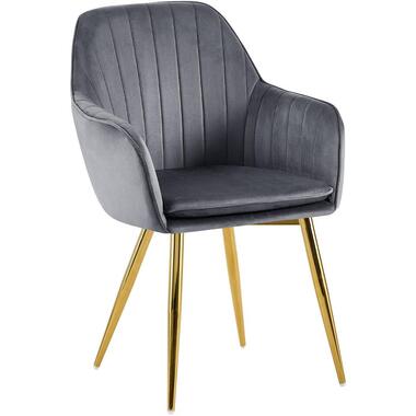 CLP Eetkamerstoel Cheryl goud Frame - Metaal - donkergrijs product