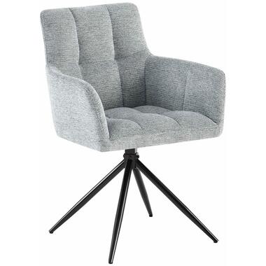 CLP Eetkamerstoel Jonah zwart Frame - Stof - licht grijs product