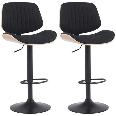 CLP Set van 2 Barkruk Clawson zwart Frame - Stof - natura/zwart product