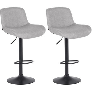 CLP Set van 2 Barkruk Solon mat zwart Frame - Stof - licht grijs product