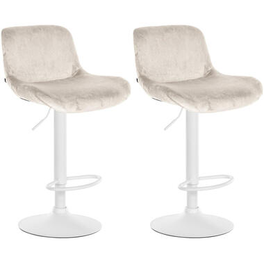 CLP Set van 2 Barkruk Solon wit Frame - Fluweel - creme product