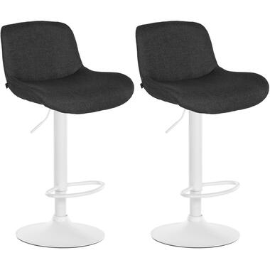CLP Set van 2 Barkruk Solon wit Frame - Stof - zwart product