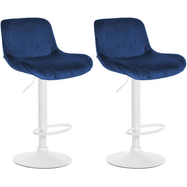 CLP Set van 2 Barkruk Solon wit Frame - Fluweel - blauw product