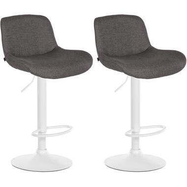 CLP Set van 2 Barkruk Solon wit Frame - Stof - donkergrijs product