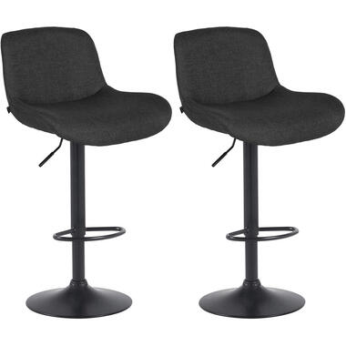 CLP Set van 2 Barkruk Solon mat zwart Frame - Stof - zwart product