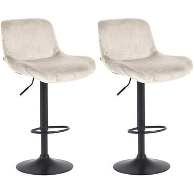 CLP Set van 2 Barkruk Solon mat zwart Frame - Fluweel - creme product