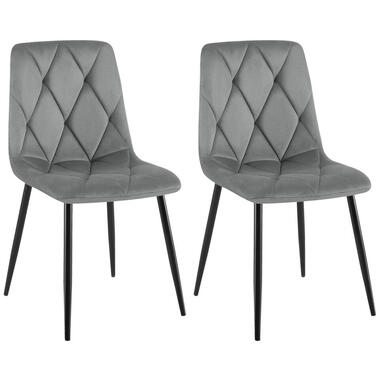 CLP Set van 2 Eetkamerstoel Clairton zwart Frame - Fluweel - donkergrijs product