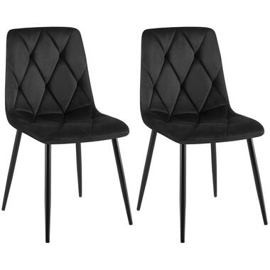 CLP Set van 2 Eetkamerstoel Clairton zwart Frame - Fluweel - zwart product