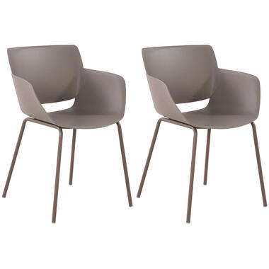 CLP Set van 2 Eetkamerstoel Alpena Kunststof - taupe product