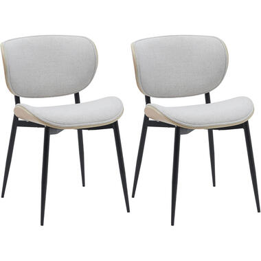 CLP Set van 2 Eetkamerstoel Enid Stof - natura/creme product