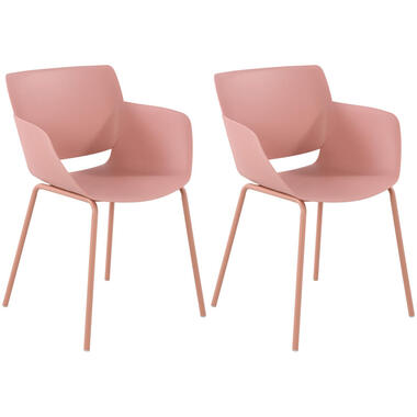 CLP Set van 2 Eetkamerstoel Alpena Kunststof - roze product