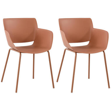 CLP Set van 2 Eetkamerstoel Alpena Kunststof - terracotta product