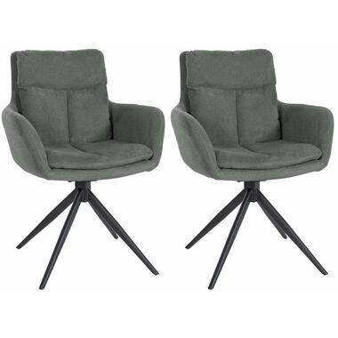 CLP Set van 2 Eetkamerstoel Vilas zwart Frame - Stof - grijs product
