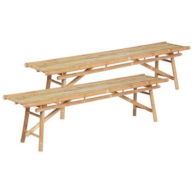 TINDARI - Tuinbank set van 2 - Lichthout - Bamboe product