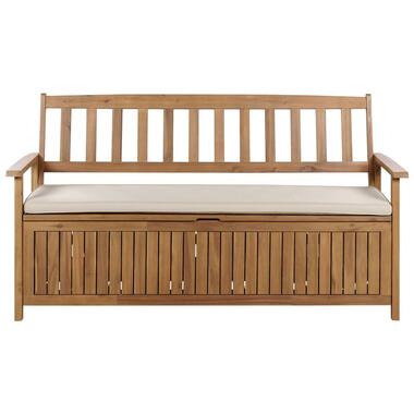 SOVANA - Tuinbank met opbergruimte - Lichthout/Taupe - Acaciahout product
