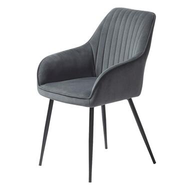 Nordic Home - Angelo armstoel velvet streep - grijs product