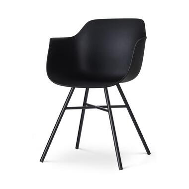 Nolon Noa-Puk Kunststof Tuinstoel Zwart - Zwart Onderstel product