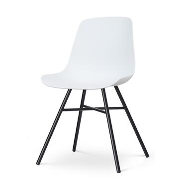 Nolon Noa-Pip Kunststof Tuinstoel Wit - Zwart Onderstel product