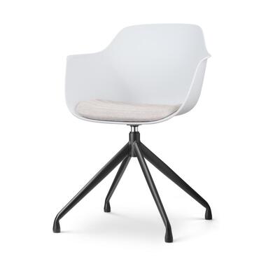 Nolon Nola-Liz Eetkamerstoel Wit - Beige - Draaibaar - Zwart product