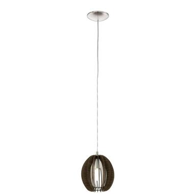 EGLO Cossano Hanglamp - E14 - Staal/Hout - Grijs/Bruin product