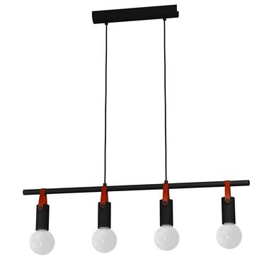 EGLO Apricale Hanglamp - E27 - Leer - Zwart/Bruin product