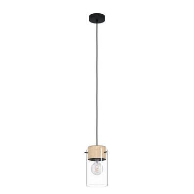 EGLO Madreselva Hanglamp - E27 - Hout/Staal/Glas - Zwart/Bruin product